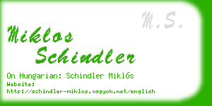 miklos schindler business card